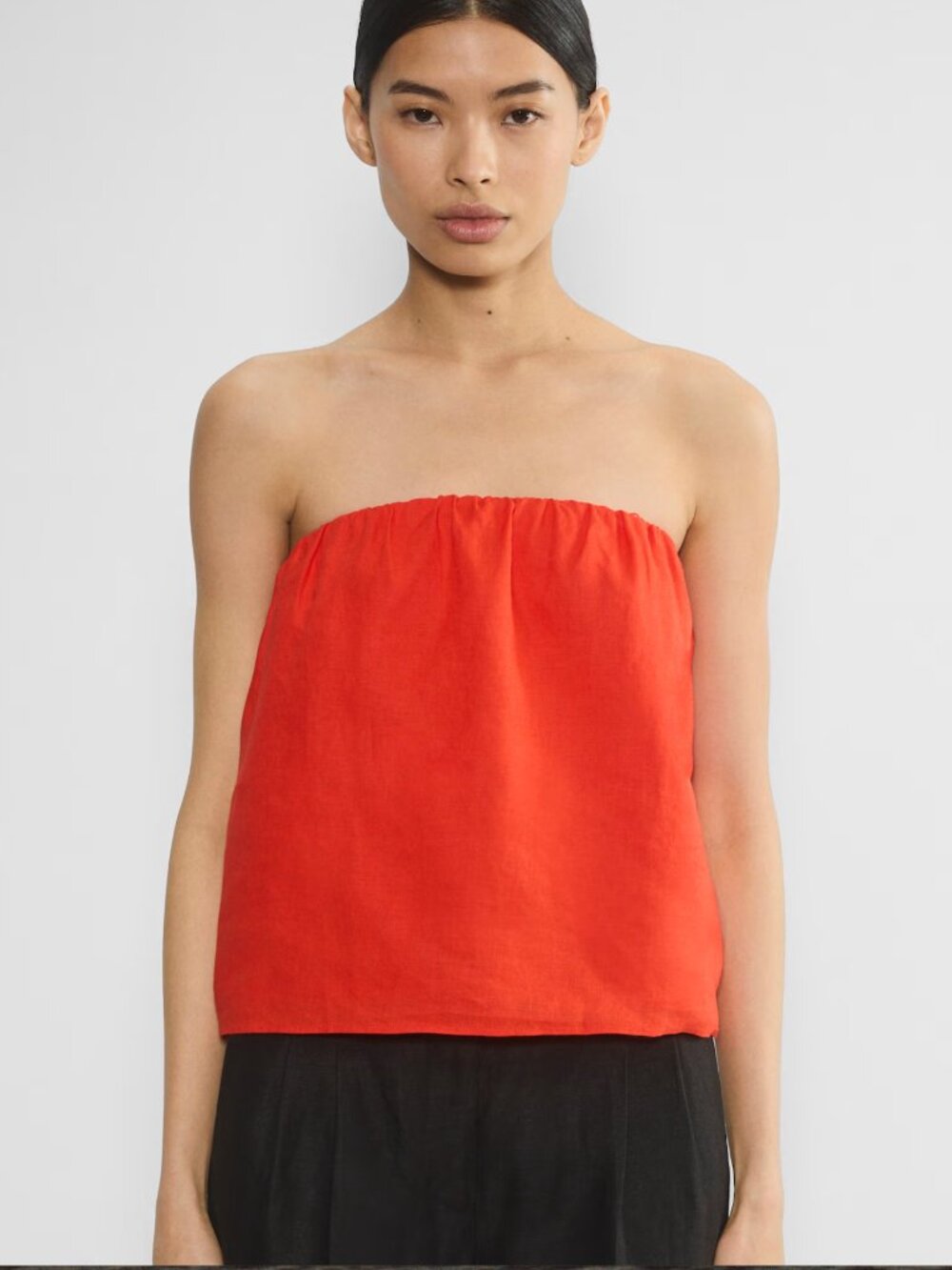NWT Aritzia Red Linen Tube Top, sz M